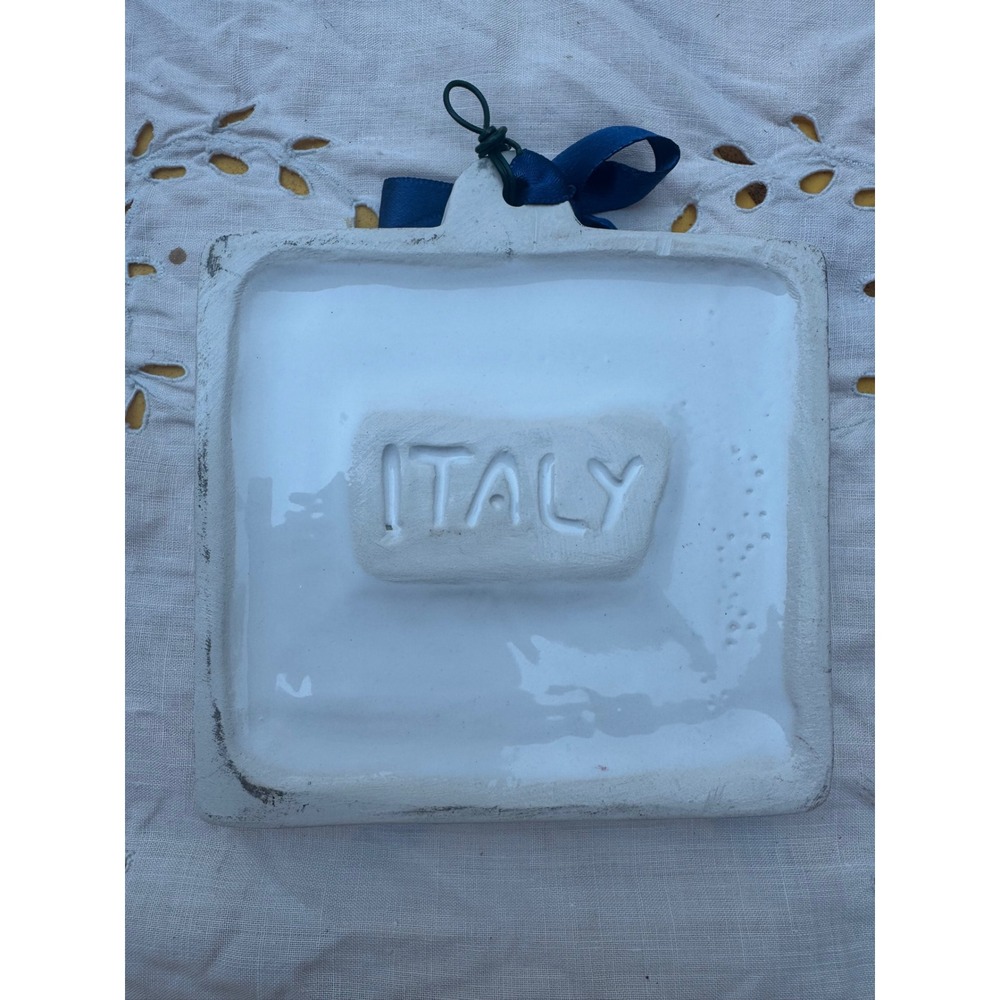 Italian Ceramic Wall Plaque Hand Painted in Italy Grapes Uva Pottery - Picture 2 of 7